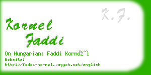 kornel faddi business card